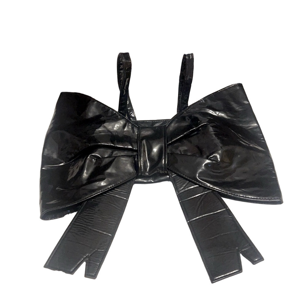 Fortnite black patent Cuddle Team Oversize Bow Backpack 23"